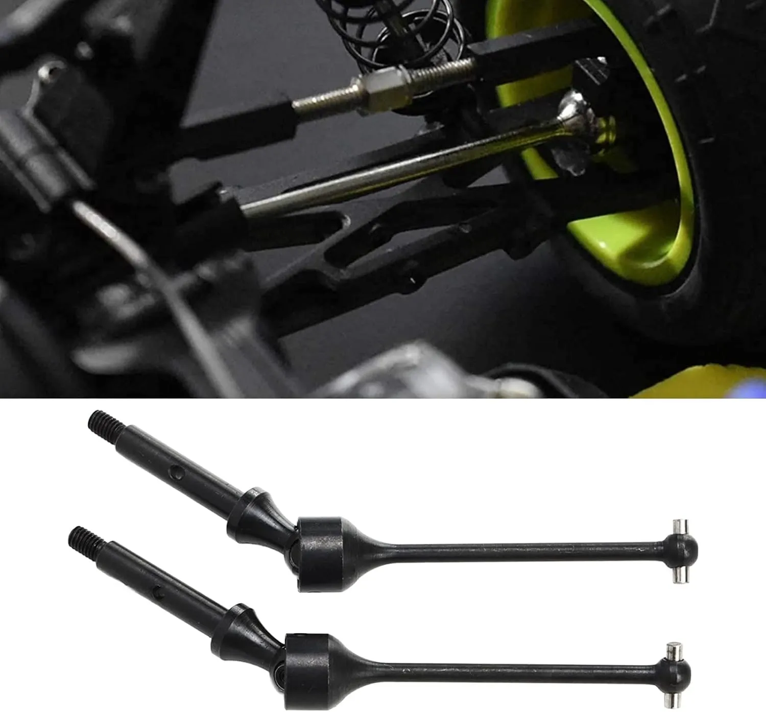 VBESTLIFE RC Rear Drive Shaft, CVD Steel RC Rear Shaft for LOSI 1/18 Mini B Mini T 2.0 Car (Black)