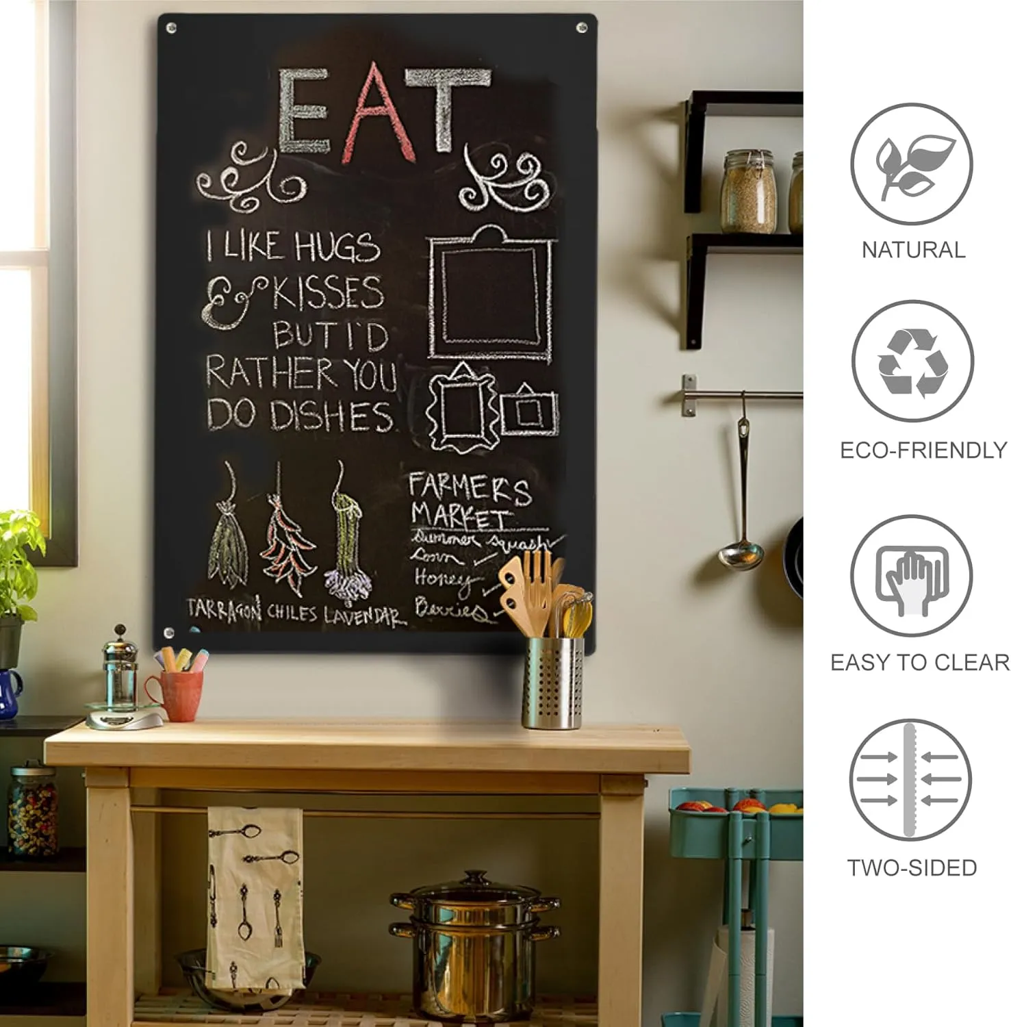 Vertical Building Brick Base Plate & Chalkboard Surface, 2-Sided Activity Panel and Blackboard for Kids&Toddlers Playroom, Compatible with All Major Block Brands