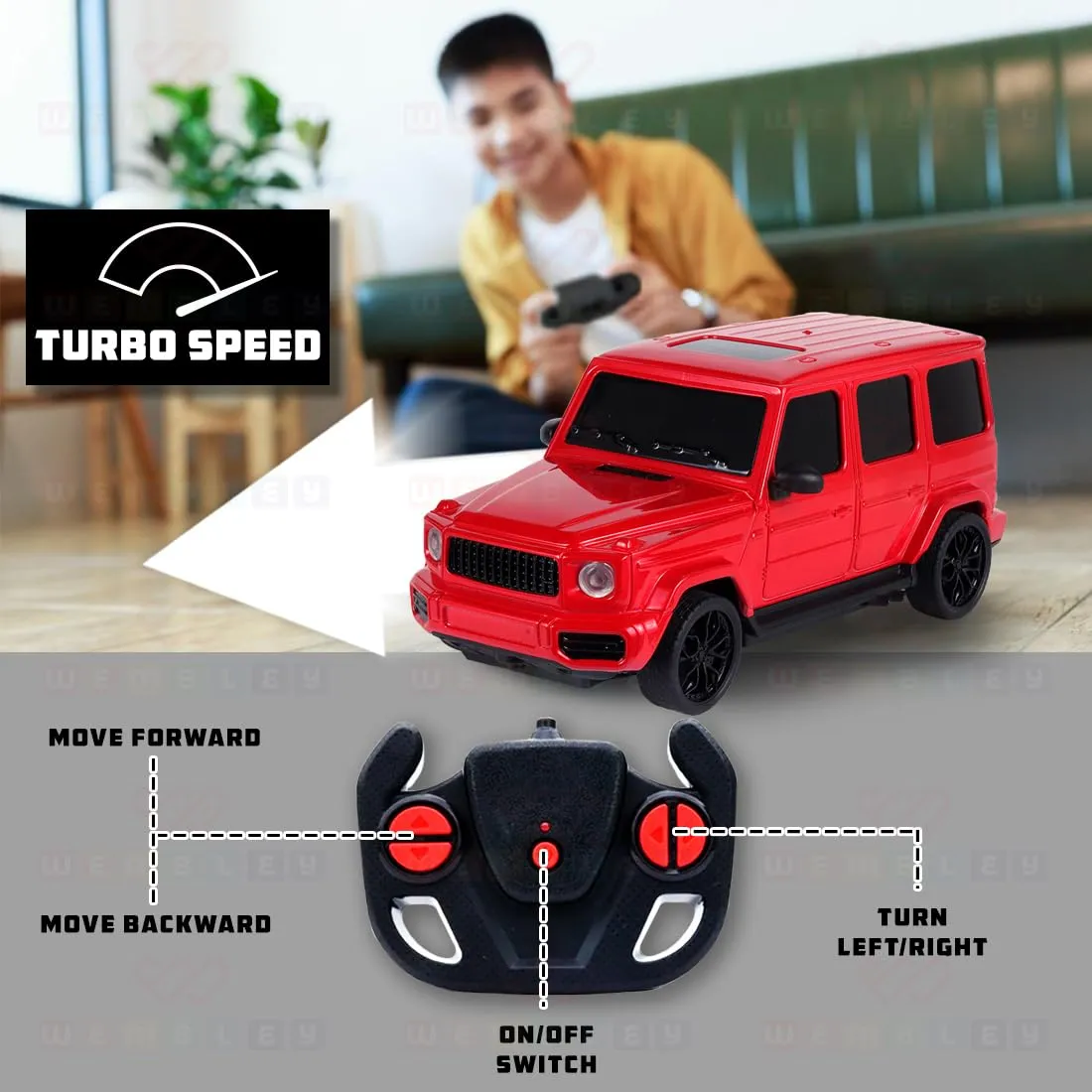 Veva: Race N Roll Remote Car -Wagon Style-Red (1:24)