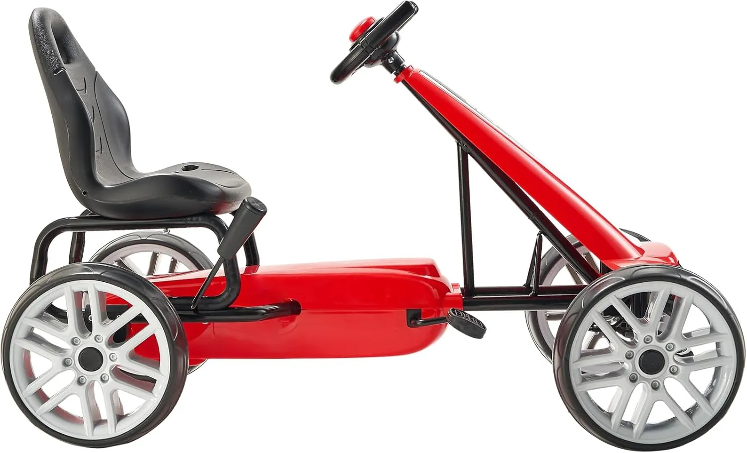VEVOR Kids Pedal Go Kart, 4 Wheel Off-Road Pedal Go Cart Ride On Toy for Kids, Steering Wheel, Adjustable Seat, Hand Brake, EVA Wheels, Outdoor Racer Ride On Pedal Car for Boys & Girls Ages 5-12, Red