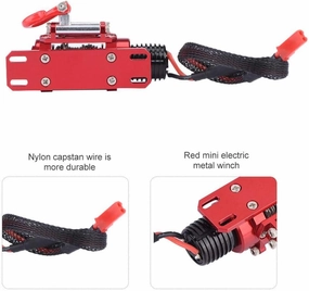 VGEBY RC Car Winch, 1:10 RC Scale Electric Metal Winch RC Model Vehicle Winch Compatible for SCX10 D90 D110 TF2 TRX4 KM2 Rc Winch Rcwinch