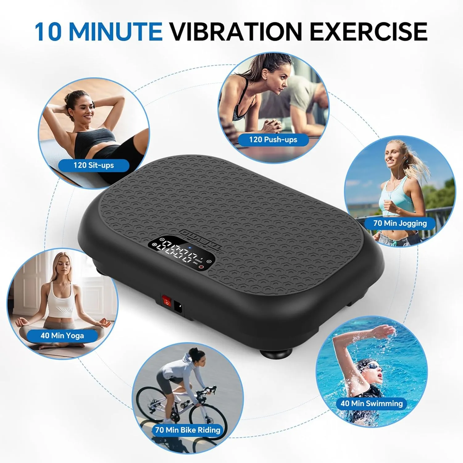 Vibration Plate Exercise Machine Weight Loss, Full Body Shaker Workout Vibration Plates Lymphatic Drainage, Stand Shake Vibrating Plate for Women Men 450 Lbs Capacity Fitness Platform