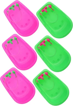 VICASKY 2sets Miniature Bathtub Playset for Dollhouse Bath Play House Bathtub Prop Cute Mini House Accessory Fun Decoration for Imaginative Play 6pcs*2