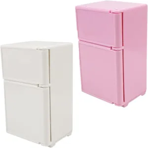 VICASKY 2sets Miniature Refrigerator for Dollhouse Cute Decorative Fridge Furniture for DIY House Scenes Enhance Creativity and Hands Skills 2pcs*2