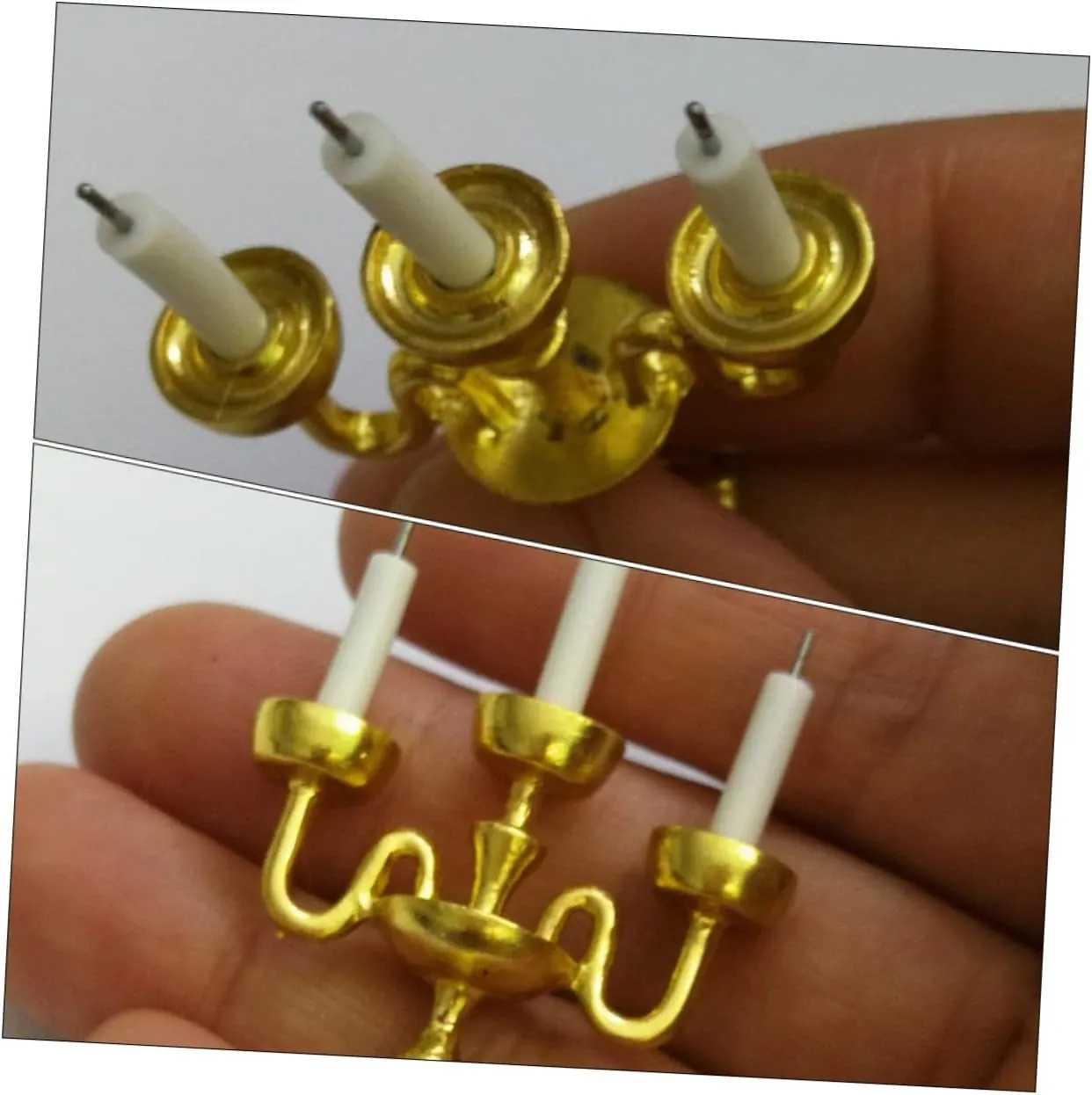VICASKY 5pcs Candlestick Decor Taper Candle Holders for Dollhouse Lightweight Realistic Miniature Accessories for Creative Home Scenes