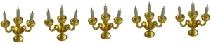 VICASKY 5pcs Candlestick Decor Taper Candle Holders for Dollhouse Lightweight Realistic Miniature Accessories for Creative Home Scenes