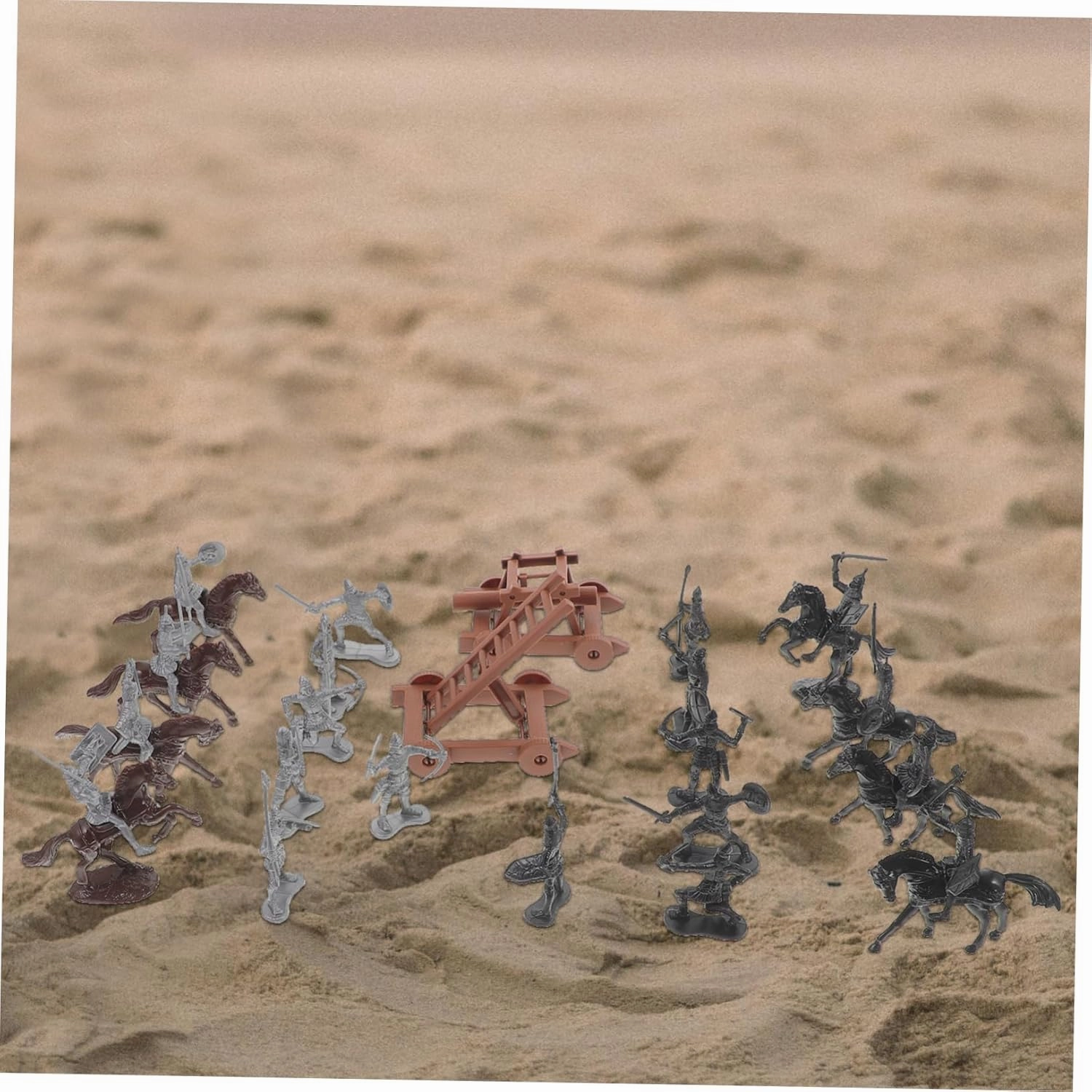 VICASKY 1set Miniature People Figures Tiny Soldier Models Horse Realistic Figurines for Dollhouses Mini Gardens and School Projects Material Paint