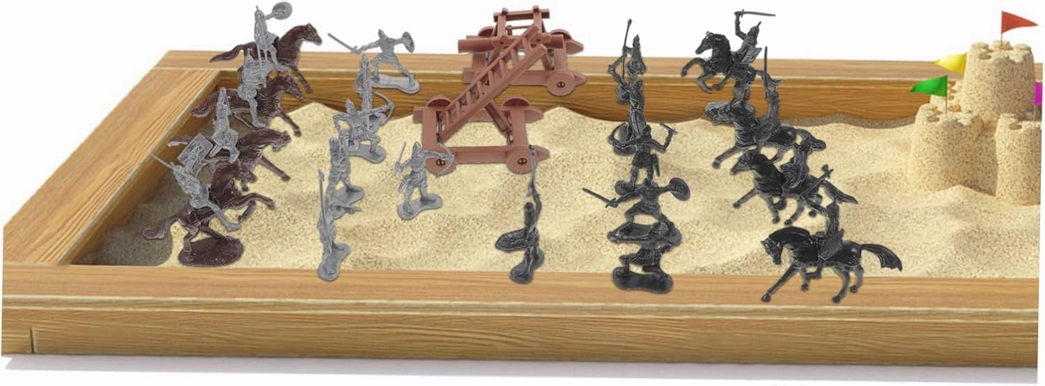 VICASKY 1set Miniature People Figures Tiny Soldier Models Horse Realistic Figurines for Dollhouses Mini Gardens and School Projects Material Paint