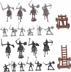 VICASKY 1set Miniature People Figures Tiny Soldier Models Horse Realistic Figurines for Dollhouses Mini Gardens and School Projects Material Paint