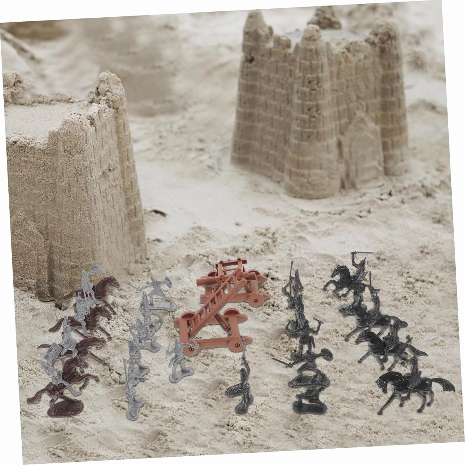 VICASKY 1set Miniature People Figures Tiny Soldier Models Horse Realistic Figurines for Dollhouses Mini Gardens and School Projects Material Paint