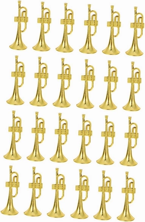 VICASKY 24pcs Mini Trumpet Models Miniature Trumpet Decor for Home Layout and Toy House Decoration Realistic Finish Musical Ornament