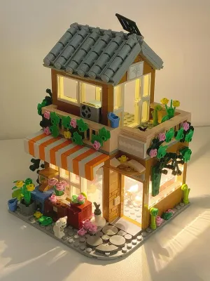 Villa Building Kit with LED Light, Dream Cottage Series, DIY STEM Toy Warm House Building Blocks Toy with 4 Dolls, 3D Models Stree View Best Gift for Children 12,14, or Adults 730 PCS