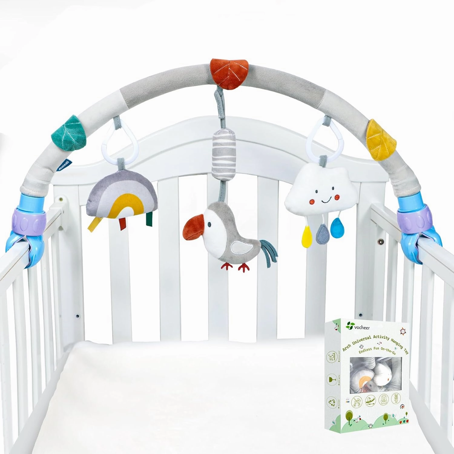 vocheer Travel Arch Stroller Toys, Car Seat Toys for Babies 0-6 Months Infant Crib Accessory & Pram Bouncers, Mobile for Bassinet, Girls/Boys 0-12 Months Bird