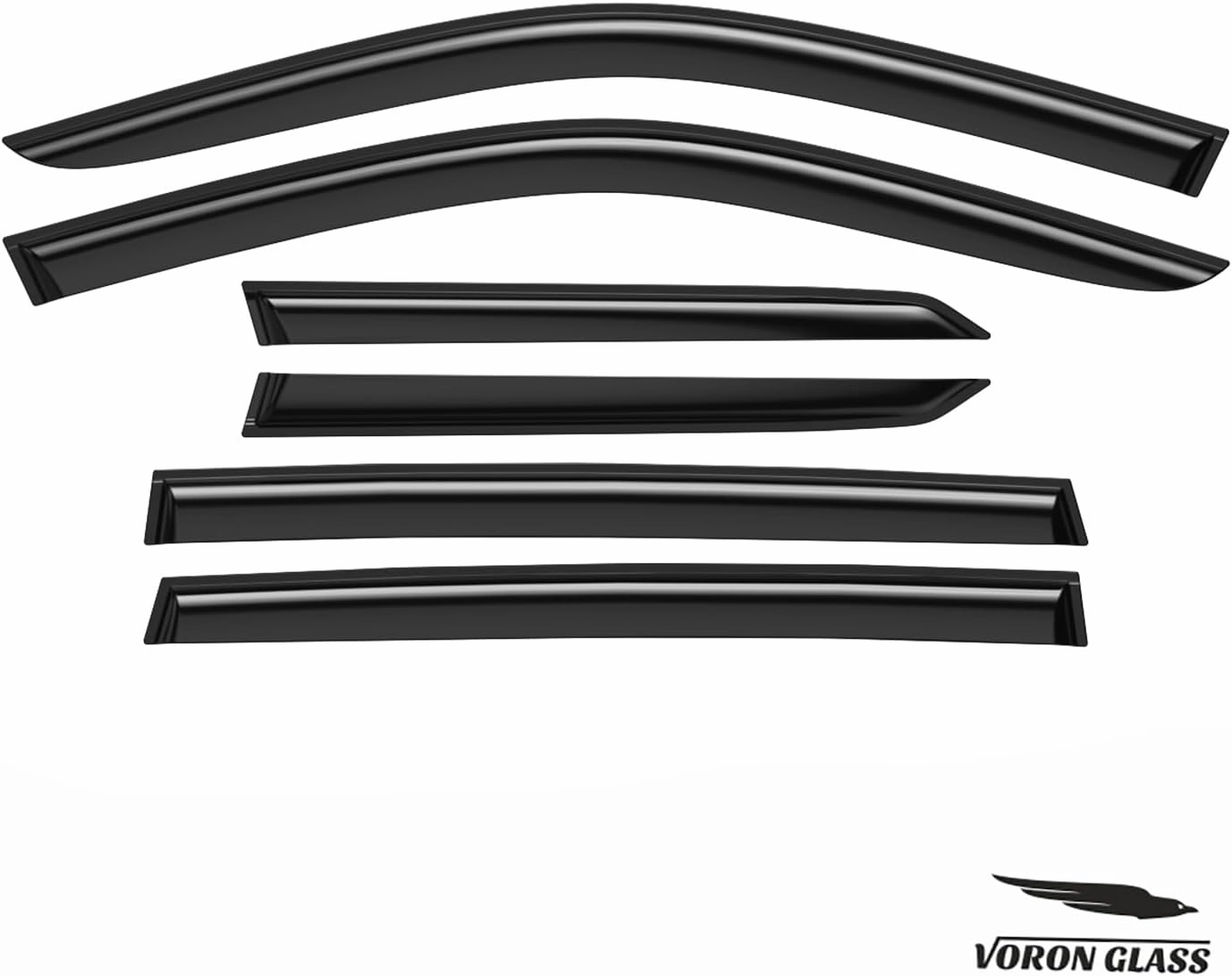 Voron Glass Tape-on Extra Durable Rain Guards for Honda Pilot 2016-2022, Window Deflectors, Vent Window Visors, 6 Pieces - 100488