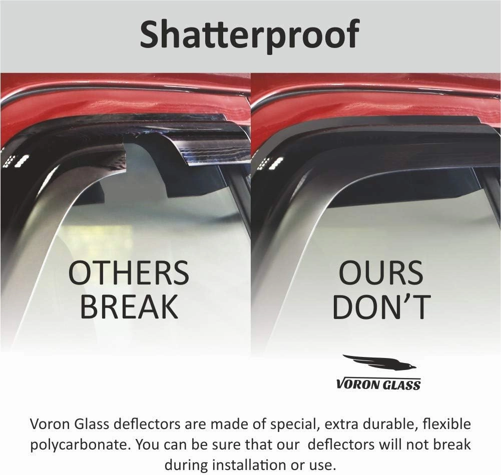 Voron Glass Tape-on Extra Durable Rain Guards for Honda Pilot 2016-2022, Window Deflectors, Vent Window Visors, 6 Pieces - 100488