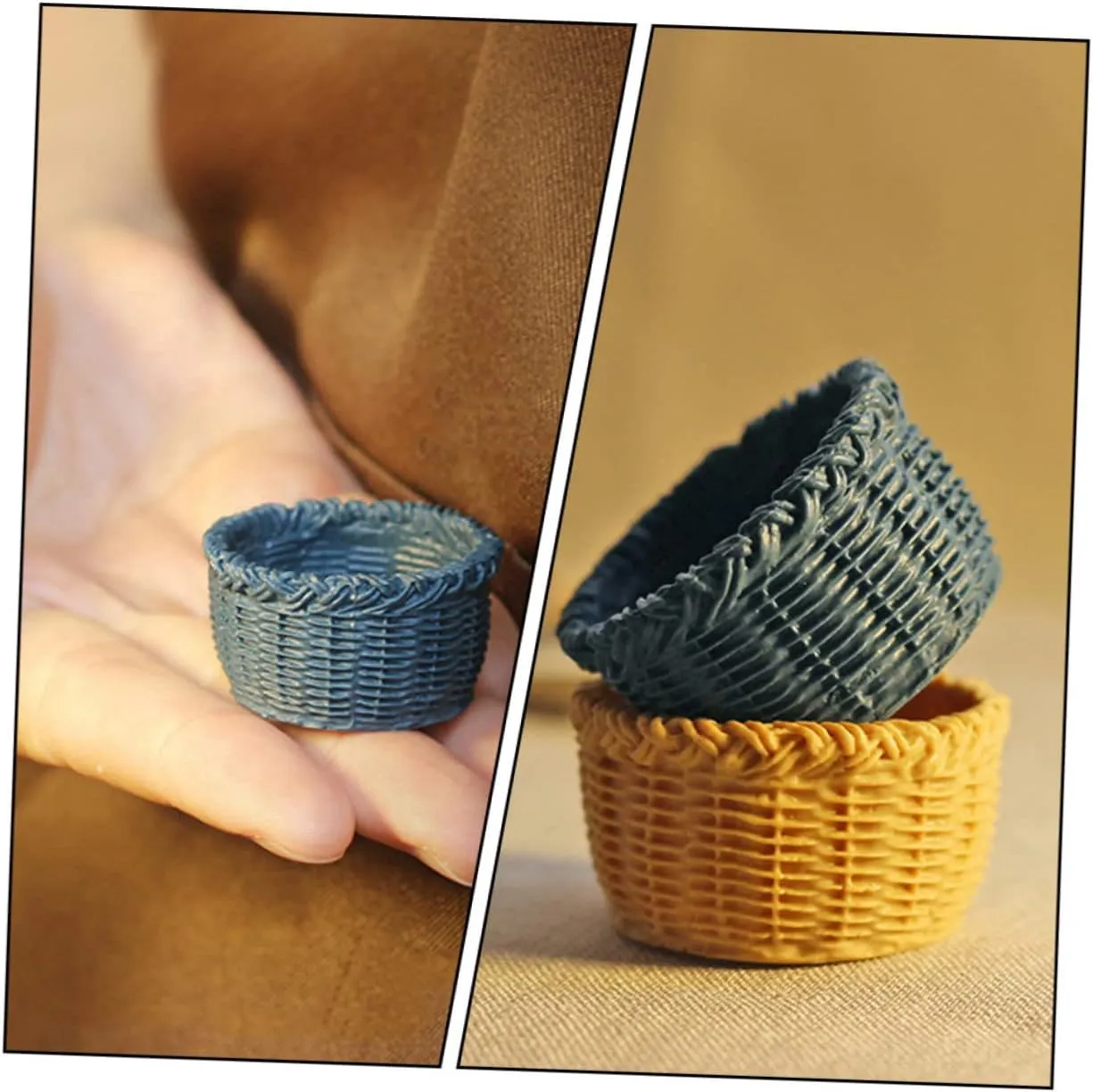 VOSAREA 3sets Mini Basket Creative Dollhouse Accessories Adorable Home Decor for Miniature Landscaping Craftsmanship for Rooms and Photo Props 6pcs*3