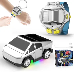 Watch Remote Control Car Toy, 2.4 GHz Mini RC Cars Watch Toy with LED Lights USB Charging Wrist Controlled Small Racing Car Interactive Game Toys for Kids Boy Girl Birthday Christmas