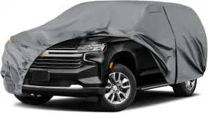 Waterproof Premium Car Covers Replace for 2007-2025 Chevy Suburban/GMC Yukon XL/Cadillac Escalade ESV, 10 Layers Heavy Duty All Weather Car Cover with Zipper Door for Snow Rain Dust Protection