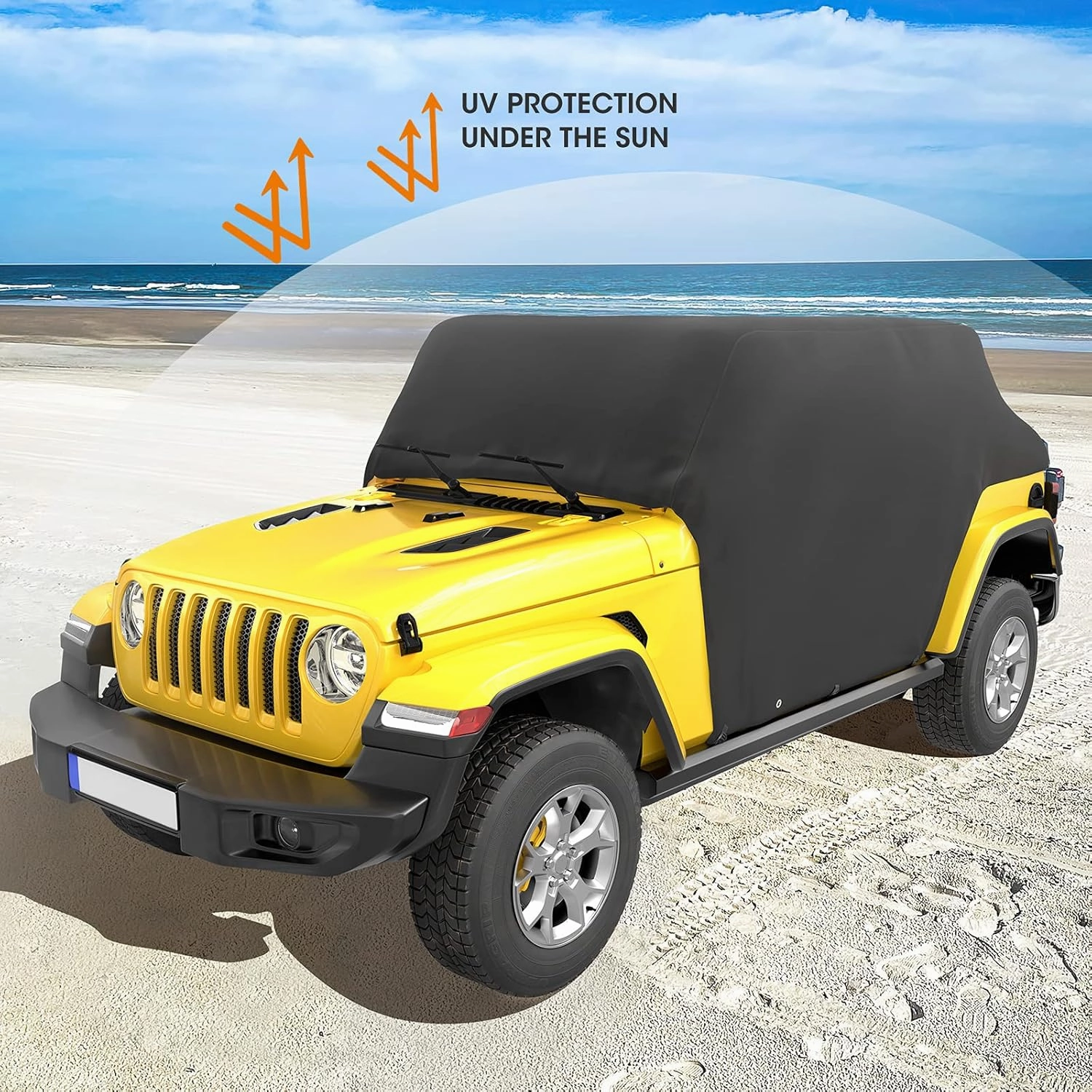 Waterproof Cab Cover Compatible with Wrangler JL Unlimited,Car Covers Protect from UV/Rain/Sun Fits JLU 2018-2024 4 Doors Windproof Dustproof Scratch Resistant Auto Cover - Doors Off