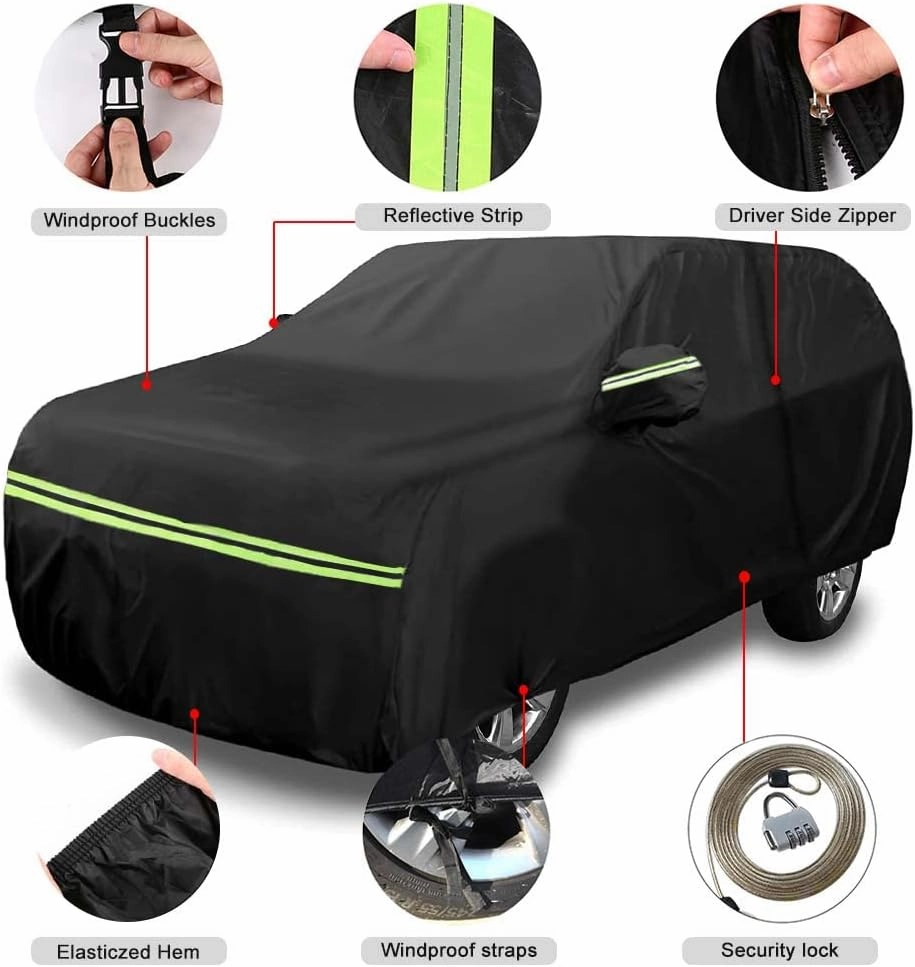 Waterproof Car Covers Replace for 2009-2025 Land Rover Range Rover SWB, 6 Layers All Weather Car Cover with Zipper Door & Windproof Bands for Snow Rain Dust Protection