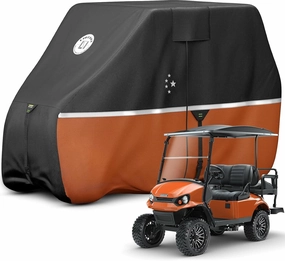 Waterproof Golf Cart Cover, Heavy Duty Marine Grade Fabric, Universal Fits for Most Brand 2/2 2/4 2 Passengers Yamaha, Honda, Club Car, EZGO Golf Cart