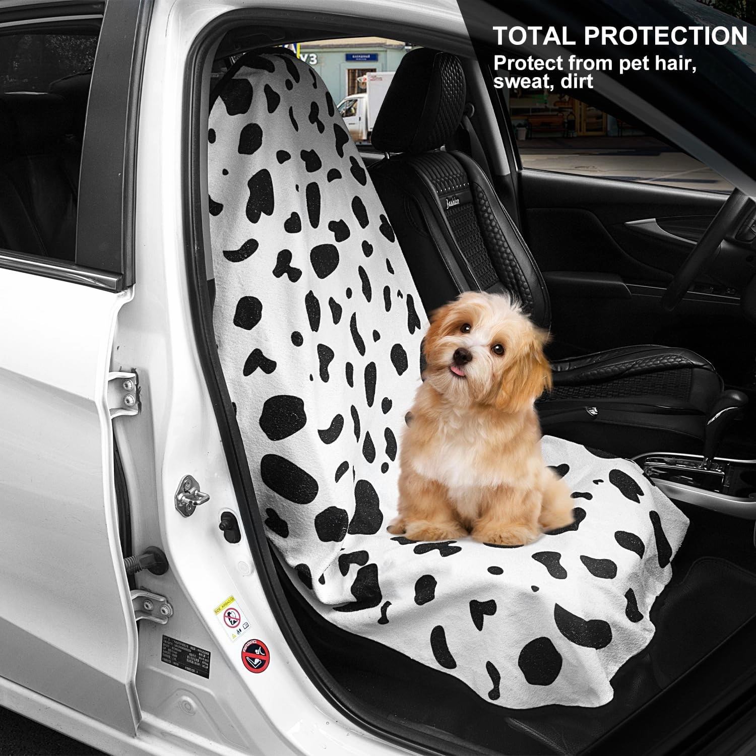 Waterproof Sweating Car Seat Cover for Post Gym Workout, Running, Swimming, Beach and Hiking, Universal Fit Non-Slip Bucket Seat Protector for Cars SUV Trucks, Machine Washable (1pcs-Cow)