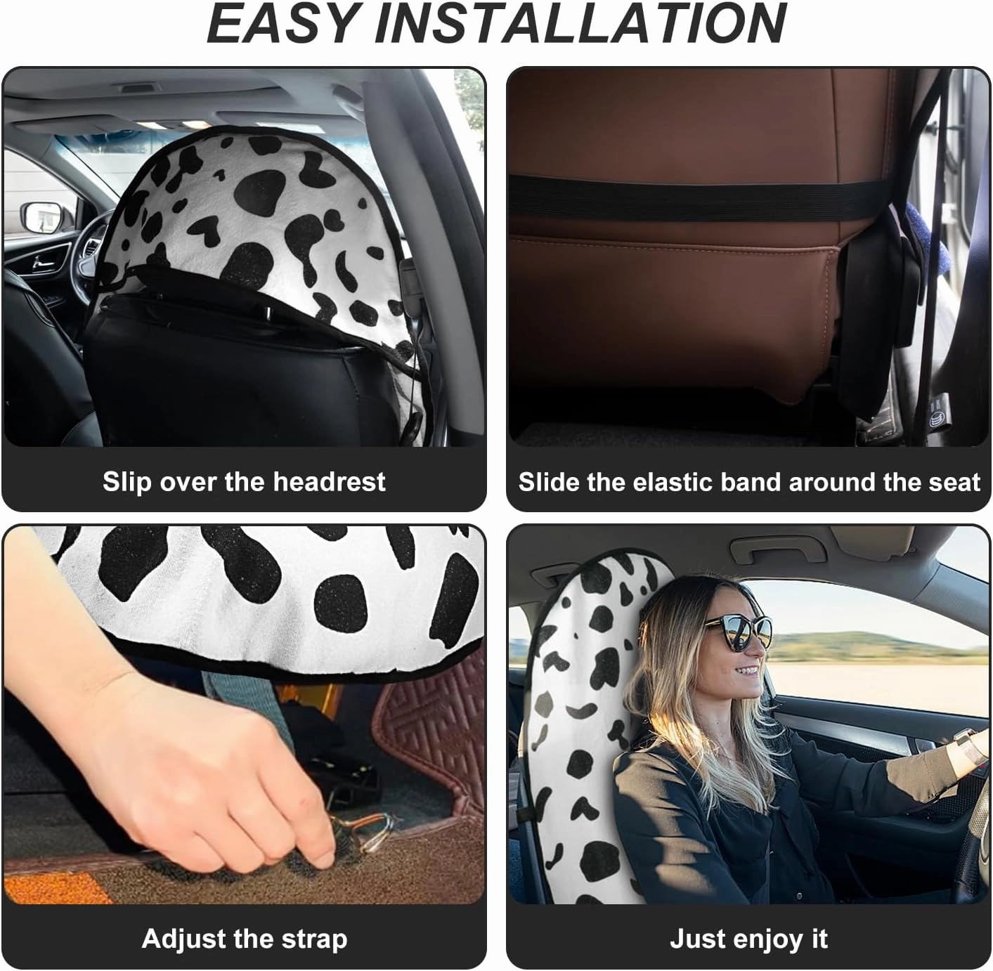 Waterproof Sweating Car Seat Cover for Post Gym Workout, Running, Swimming, Beach and Hiking, Universal Fit Non-Slip Bucket Seat Protector for Cars SUV Trucks, Machine Washable (1pcs-Cow)