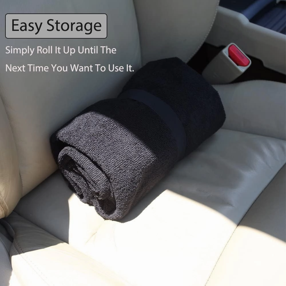 Waterproof Sweating Car Seat Cover for Post Gym Workout, Running, Swimming, Beach and Hiking, Universal Fit Non-Slip Bucket Seat Protector for Cars SUV Trucks, Machine Washable (Black)