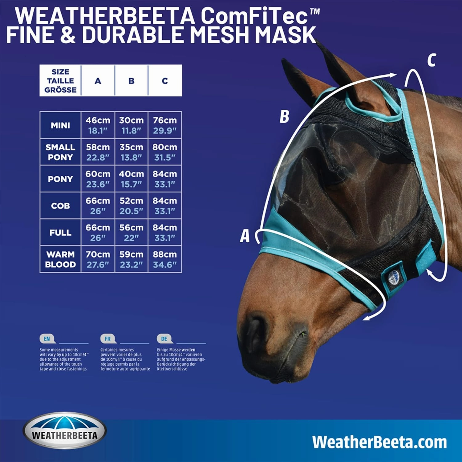 WeatherBeeta ComFiTec Durable Mesh Mask with Nose, Black/Purple, Mini