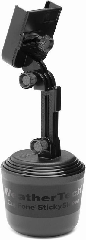 WeatherTech CupFone with Extension – Adjustable, Universal Cup Holder Cell Phone Mount Car & Truck Accessory – Best Design for iPhone & Smartphone Charging – Black Plastic Knobs