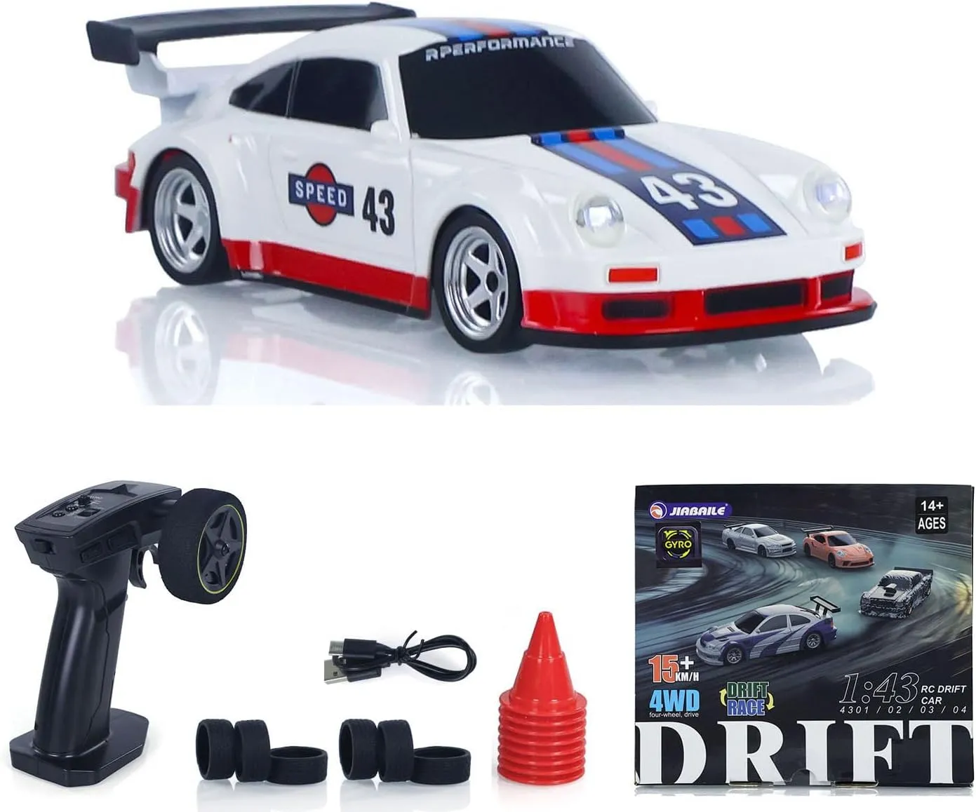 wheelfunHigh Speed 2.4G Mini RC Drift Car 1/43 Racing Vehicles Gyroscope 4Wd Ready to Go Mini Car Toy Radio Battery Lights Model Hobby Grade Model
