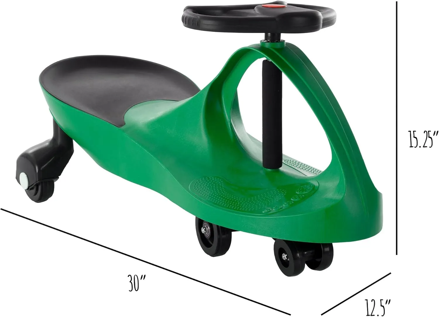 Wiggle Car - Ride on Toy for Ages 3 and Up - Toddler Ride on Toys with no Batteries, Gears, or Pedals Just Twist, Wiggle, and Go by Lil’ Rider (Green)