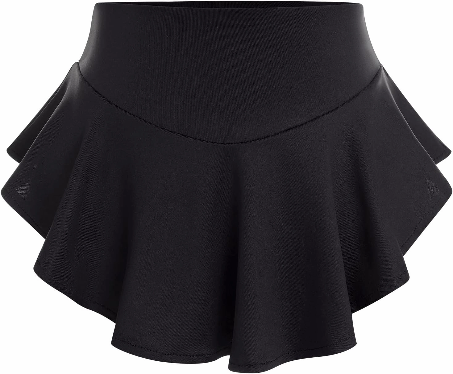 Women High Waist Ruffle Yoga Shorts Gym Workout Rave Booty Dance Mini Hot Pants Bottoms Active Skirted Panties