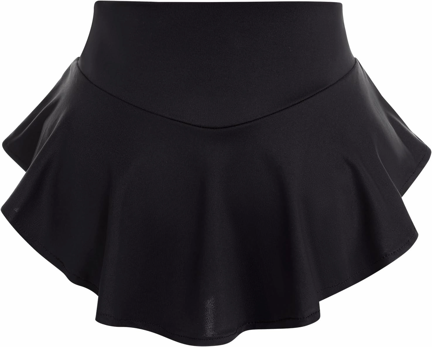 Women High Waist Ruffle Yoga Shorts Gym Workout Rave Booty Dance Mini Hot Pants Bottoms Active Skirted Panties