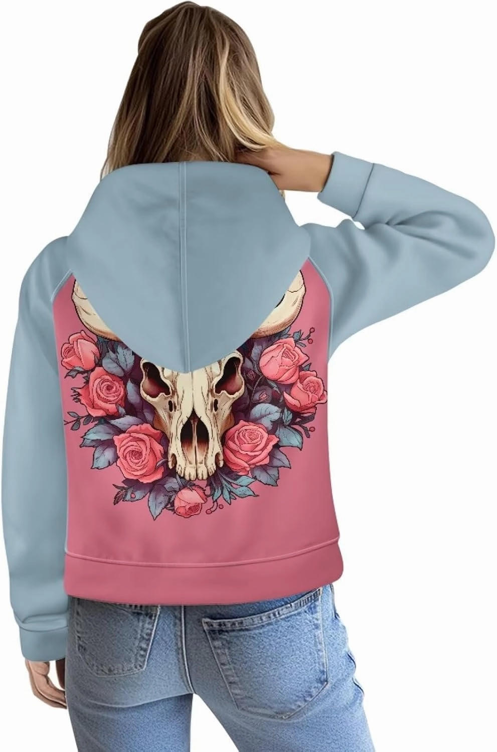 Women's Hoodie, Women's Printed Hoodie, Half Zip Closure, Kangaroo Pocket, S - 2XL.