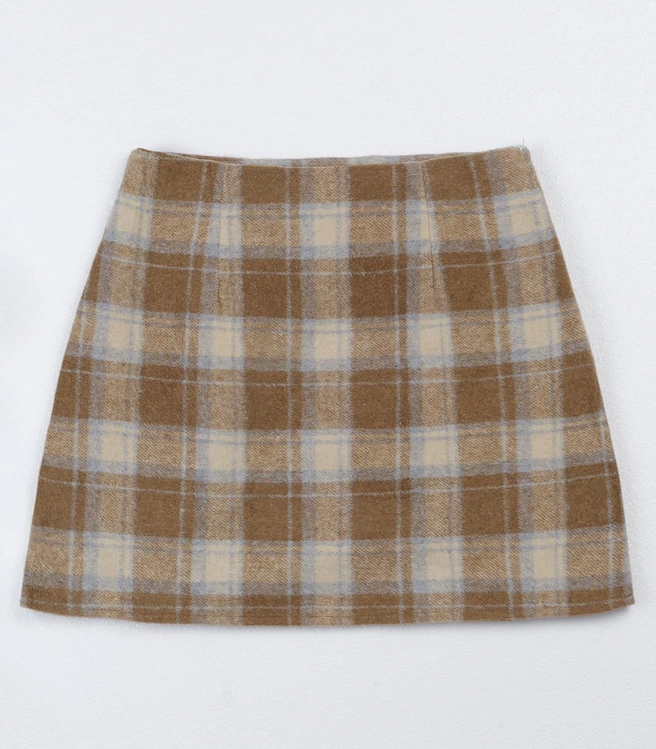 Women's Plaid Mini Skirt Zipper Side High Waisted Pleated A Line Short Skirt