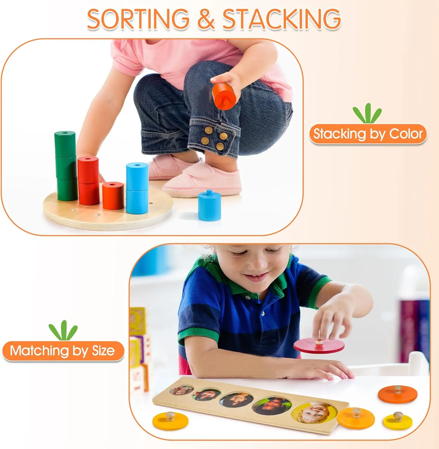 Wooden Montessori Toys for 1  Year Old, 9 in 1 Learning Educational Toys for Toddler with Educational Box, Xylophone, Pound Bench, Shape Puzzle and More, Baby Toy Gift for 12-18 Months