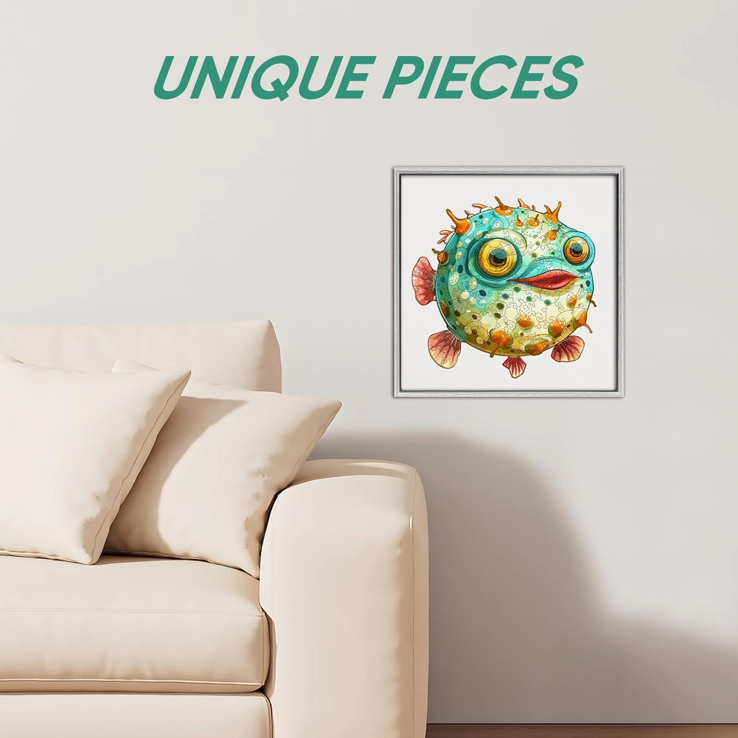 Wooden Puzzles for Aduls,100 Pieces Unique Shaped Wood Jigsaw Puzzles for Adults and Children,Family Game,Birthday Gifts,Extra Thick 5mm,7.87x8 Inches