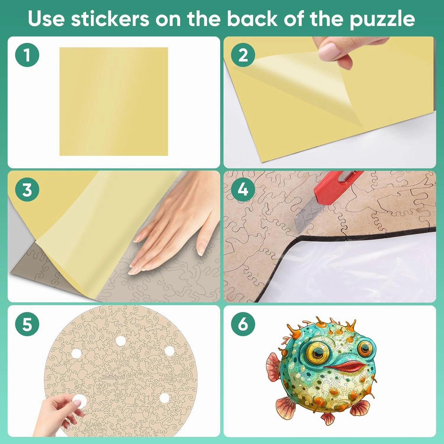 Wooden Puzzles for Aduls,100 Pieces Unique Shaped Wood Jigsaw Puzzles for Adults and Children,Family Game,Birthday Gifts,Extra Thick 5mm,7.87x8 Inches
