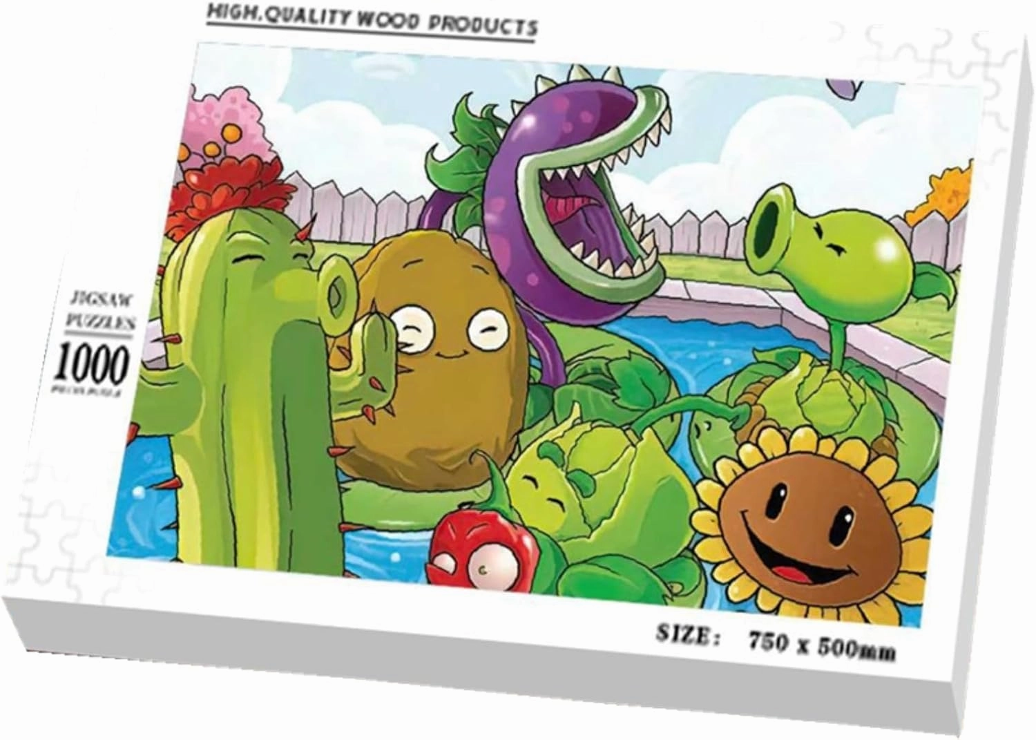 Wooden Puzzles, Plants and Zombies Wooden Jigsaw Puzzles 1000 PCS, Thick Sturdy Fit Together Perfectly, Creative Great Gifts for Kids and Fans,Birthday and Christmas Party New