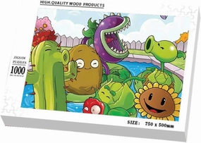 Wooden Puzzles, Plants and Zombies Wooden Jigsaw Puzzles 1000 PCS, Thick Sturdy Fit Together Perfectly, Creative Great Gifts for Kids and Fans,Birthday and Christmas Party New