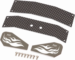 XBERSTAR RC Rear Wing for LOSI 1/16 Mini Buggy RC Double Tail Carbon Fiber Tail Wing for LOSI 1/16 Mini Buggy RC Car Accessory (Gray)