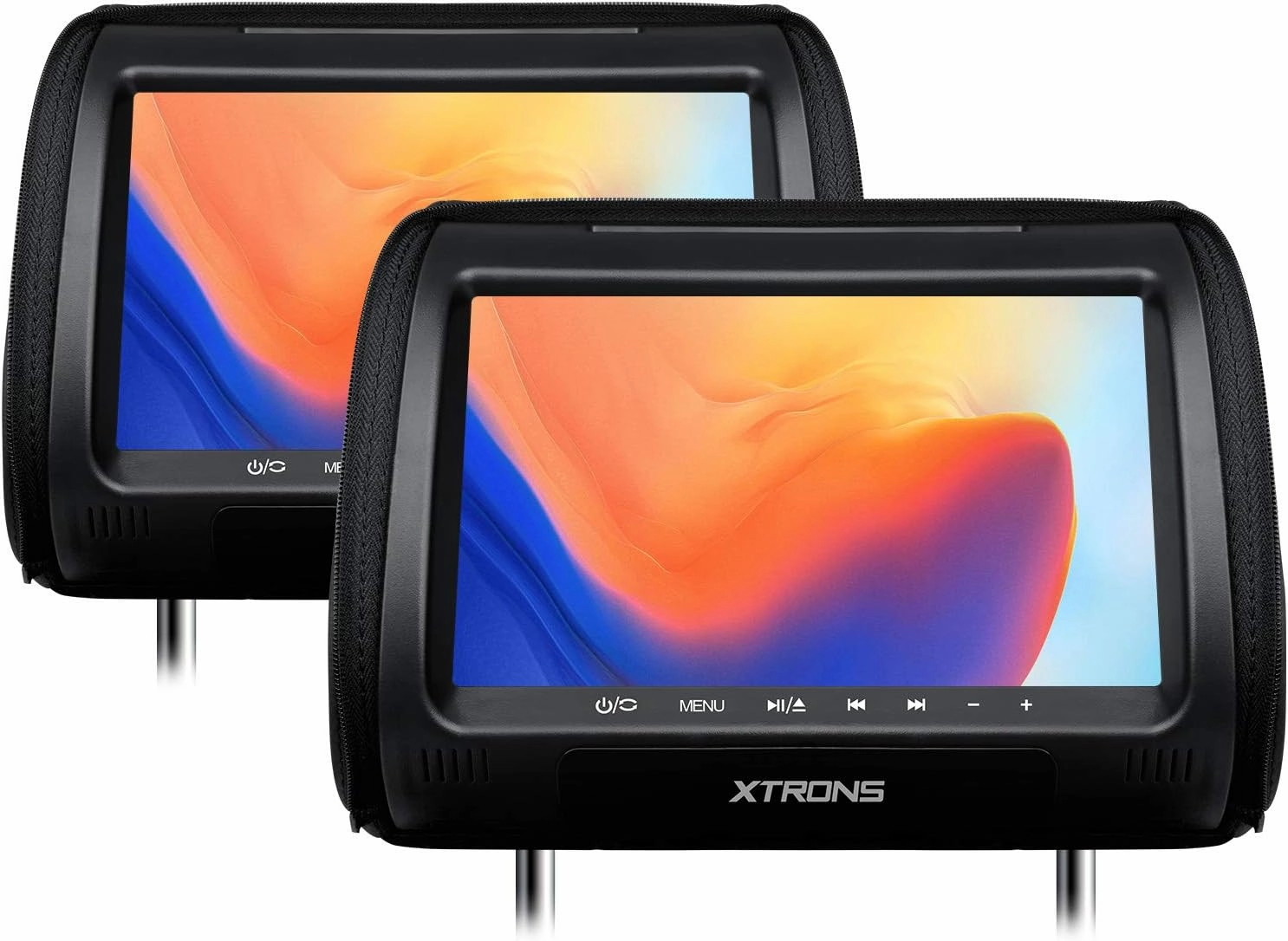 XTRONS 2 x 9 Inch Pair Car Headrest DVD Player HD Digital Adjustable Car Screen 1080P Video Auto Games HDMI