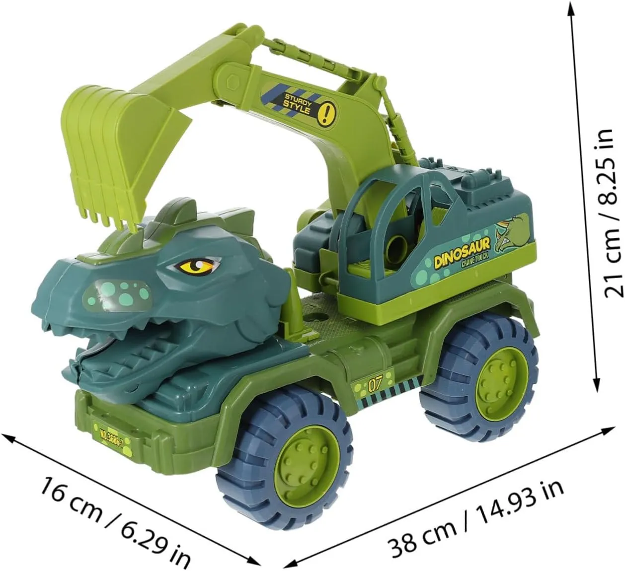 Yardwe 1 Set Pull Back Dinosaurs Car Inertial Dino Engineering Vehicle for Cartoon Design Educational for Boys Lightweight Compact Dino Plaything