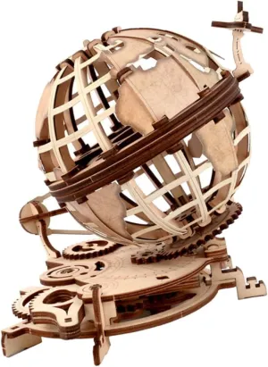 Yardwe 1Set DIY Puzzle Kit Beige Educational Globe Decor for Stimulates Interest Geography Improves Hand Eye Coordination Desktop Ornament