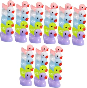 YARNOW 2sets 75pcs Miniature Resin Ducks Tiny Figurines for Dollhouse Decor Garden Aquarium and Home Decoration Tiny Models for Fairy Garden and Landscape Accessories 75pcs*2