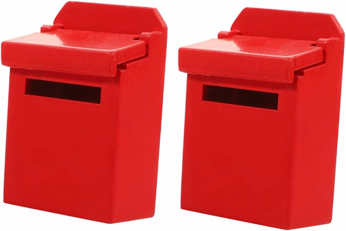 YARNOW 2sets Mini Mailbox Figurine Wooden Mailbox Statue for Dollhouse Decoration Micro Landscape Accessory Fun Educational for Imagination and Creativity 2pcs*2