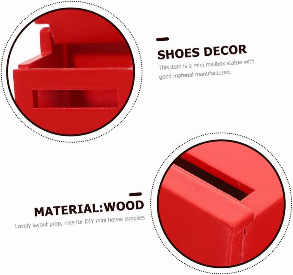 YARNOW 2sets Mini Mailbox Figurine Wooden Mailbox Statue for Dollhouse Decoration Micro Landscape Accessory Fun Educational for Imagination and Creativity 2pcs*2