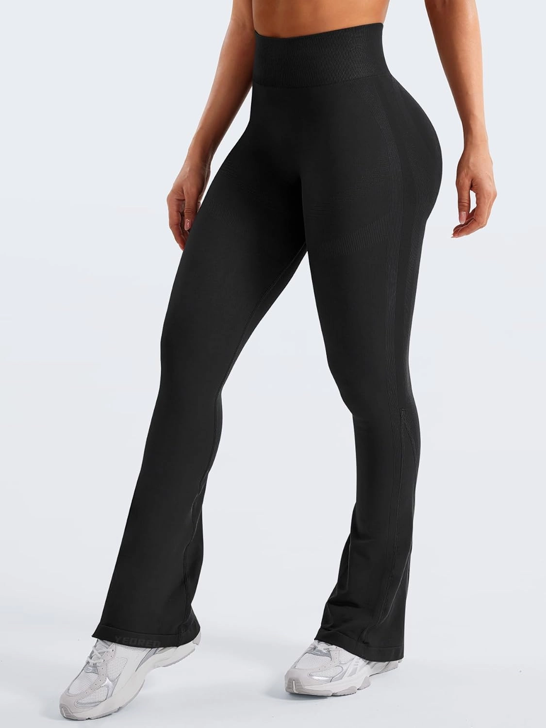 YEOREO Mini Flare Leggings Womens Workout Butt Lifting Legging Hidden Scrunch Seamless 28" / 30" Impact Lilliean Yoga Pants