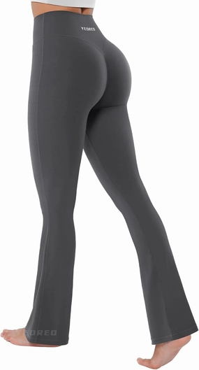 YEOREO Mini Flared Leggings for Women 30" Bessli High Waist No Front Seam Flare Yoga Pants Hidden Scrunch Workout Leggings